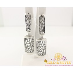 Жіночі сережки срібні "Мозаїка" без вставок 2682 Gold & Silver, Украина